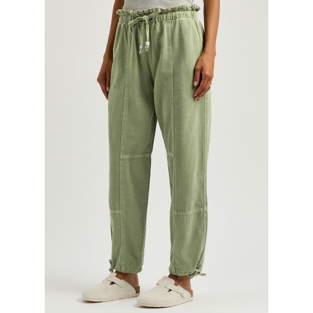 Rag & Bone Jordan Tapered Cotton-blend cargo Trousers pants Size L Green barrel‎